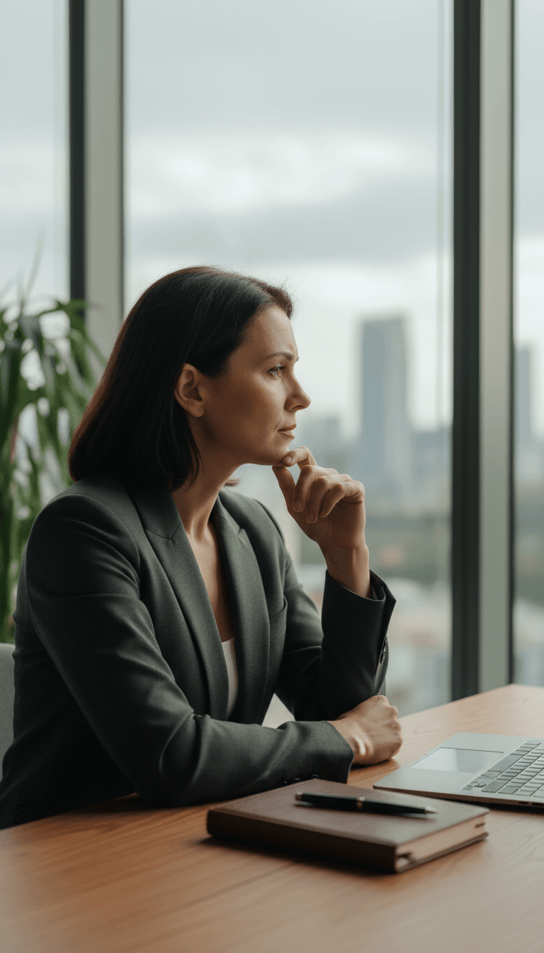 Product management consultant reviewing strategy documents